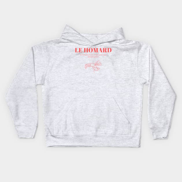 Le Homard Graphic Kids Hoodie by yourstruly